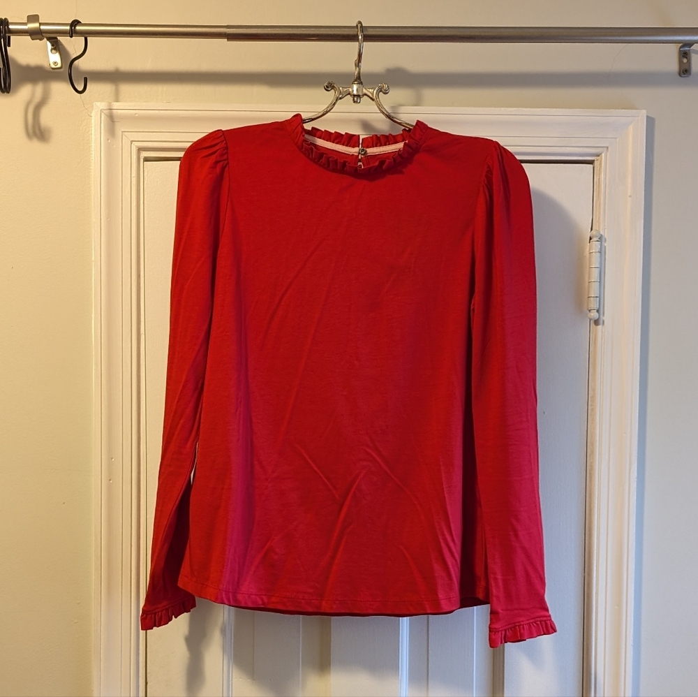 BODEN Supersoft Frill Detail Top